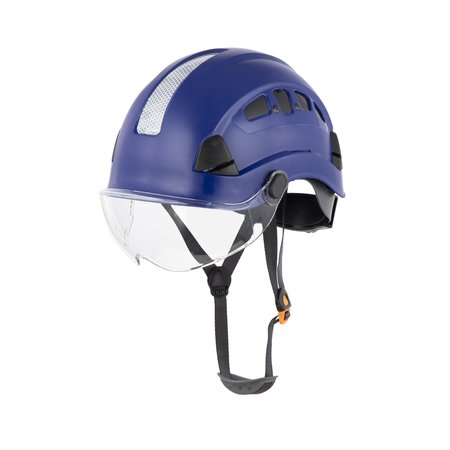 Defender Safety H1-CH Safety Helmet With Visor, Type 1 Class C, ANSI Z89.1 - Blue H1-CH-03V